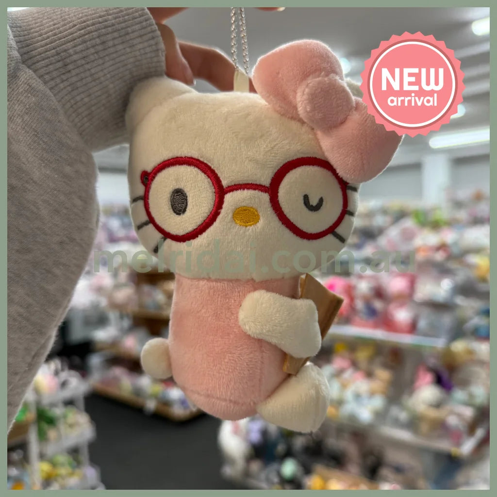 SANRIO x Avail | Hello Kitty 50th Anniversary Mascot Holder Plush Keychain 14 x 12cm (Reading)