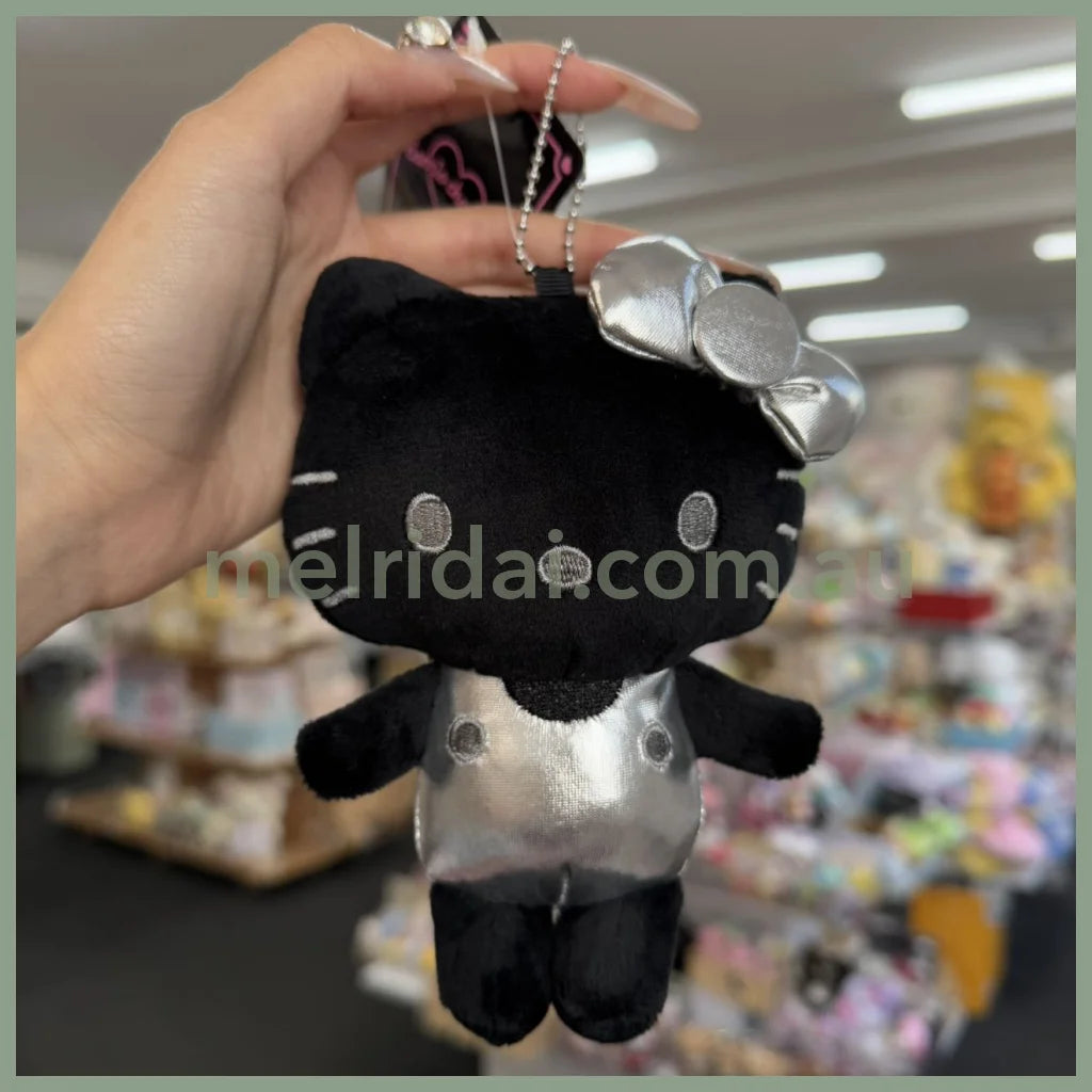 Sanrio X Avail | Hello Kitty Mascot Holder Plush Keychain (Black & Silver)
