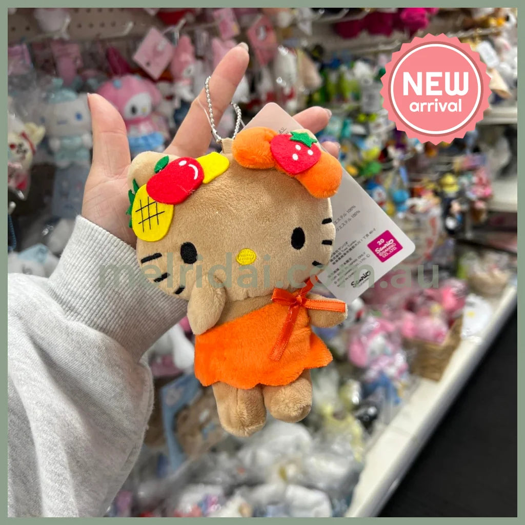 Sanrio X Avail | Tan Hello Kitty 50Th Anniversary Mascot Holder Plush Keychain (Fruit)