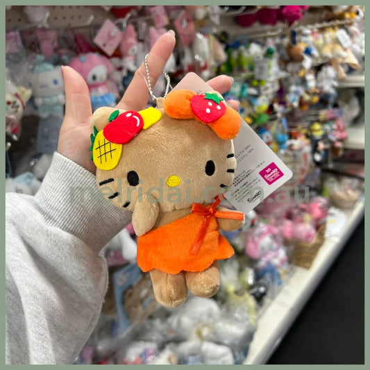 Sanrio X Avail | Tan Hello Kitty 50Th Anniversary Mascot Holder Plush Keychain (Fruit)