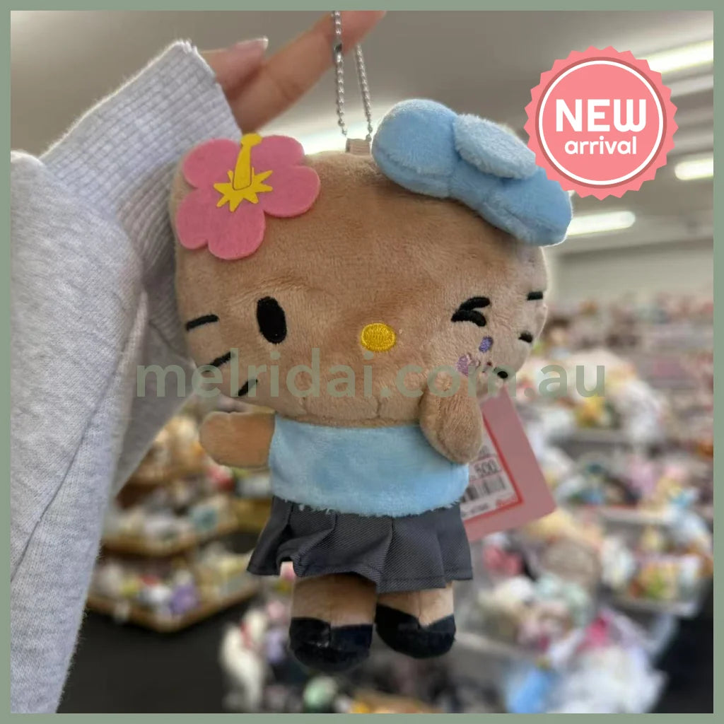 SANRIO x Avail | Tan Hello Kitty 50th Anniversary Mascot Holder Plush Keychain (Heisei Gal)