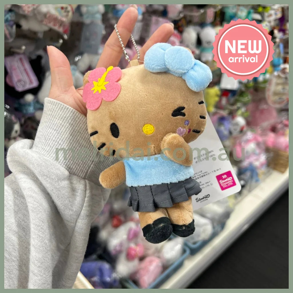 Sanrio X Avail | Tan Hello Kitty 50Th Anniversary Mascot Holder Plush Keychain (Heisei Gal)