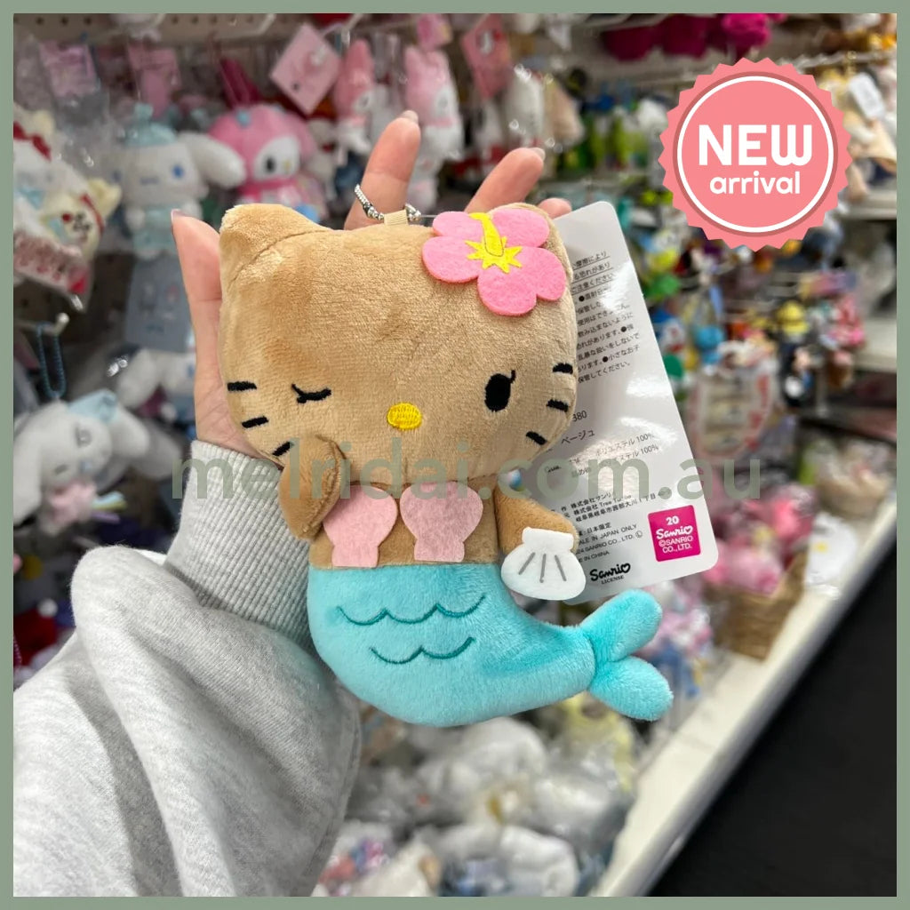 Sanrio X Avail | Tan Hello Kitty 50Th Anniversary Mascot Holder Plush Keychain (Mermaid)