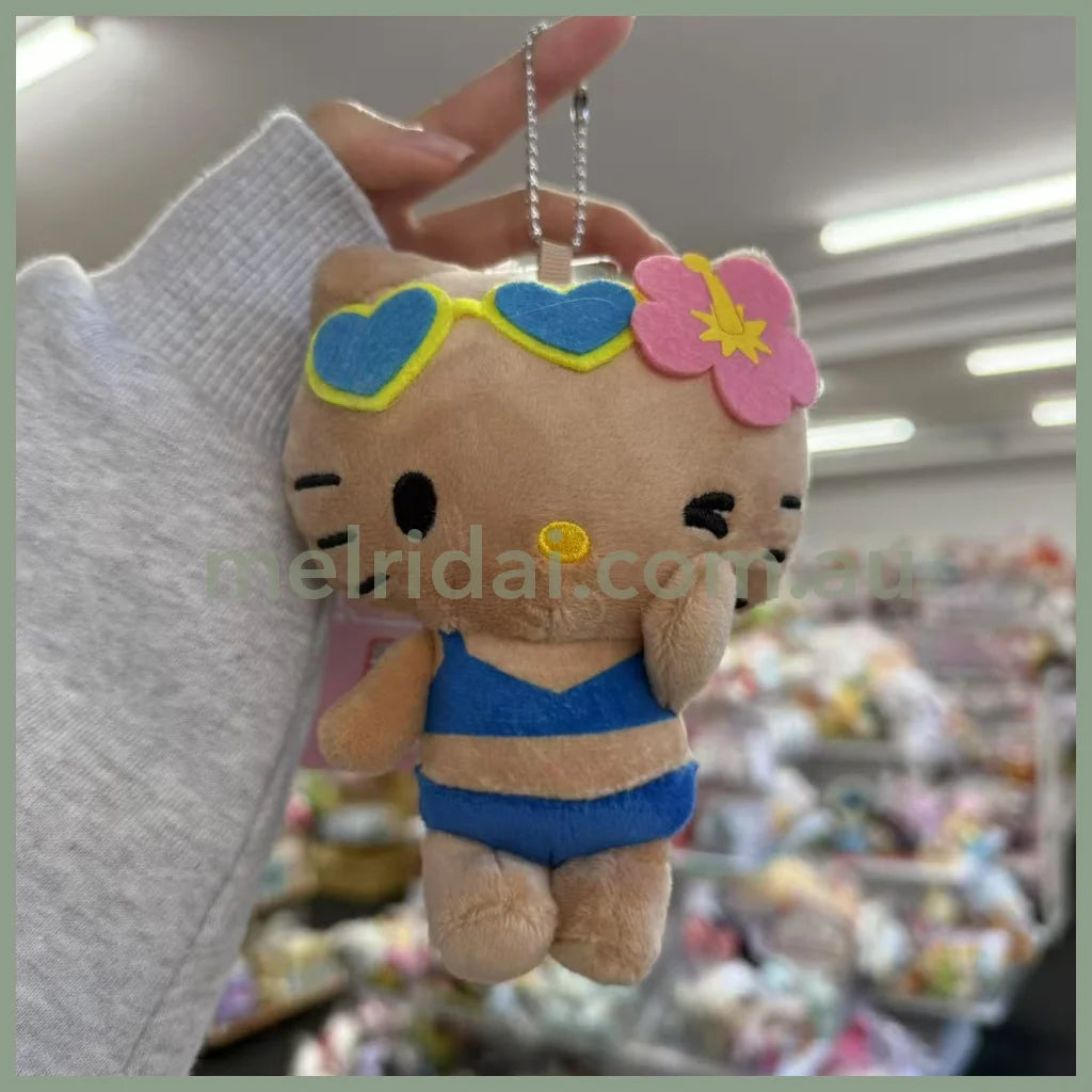 SANRIO x Avail | Tan Hello Kitty 50th Anniversary Mascot Holder Plush Keychain (Swimsuit)