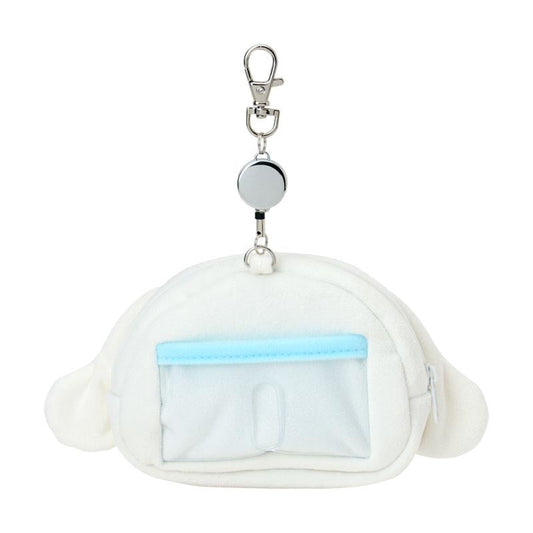 SANRIO | Cinnamoroll Face-shaped Pass Case & Pouch Keychain With Reel 140×50×120mm