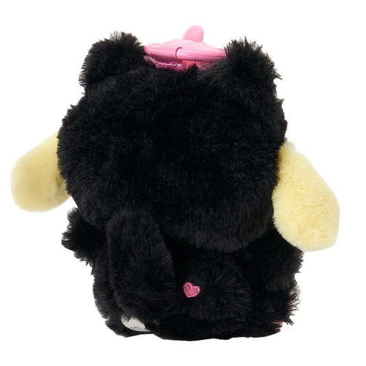 SANRIO | Pom Pom Purin Pompompurin Mascot Holder Bag Charm Plush Keychain 140x80x130mm (Black Animals)