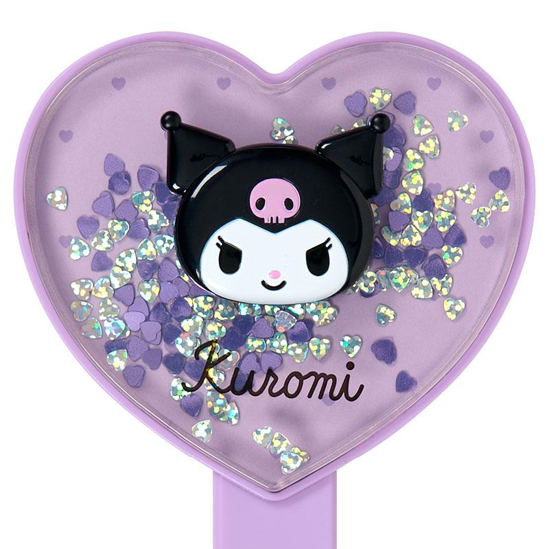 SANRIO | Kuromi Hand Mirror 100×15×155mm (Sparkling Sequins Heart Shaped)