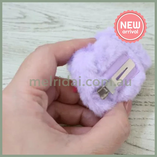 Shinako 475 x Monchhichi | Plush Hair Clip 80x73x25mm (Purple Harajuku Style)