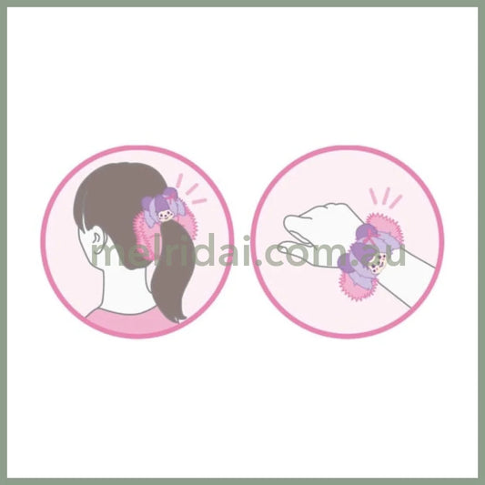 Shinako 475 x Monchhichi | Plush Scrunchie (Purple Harajuku Style)