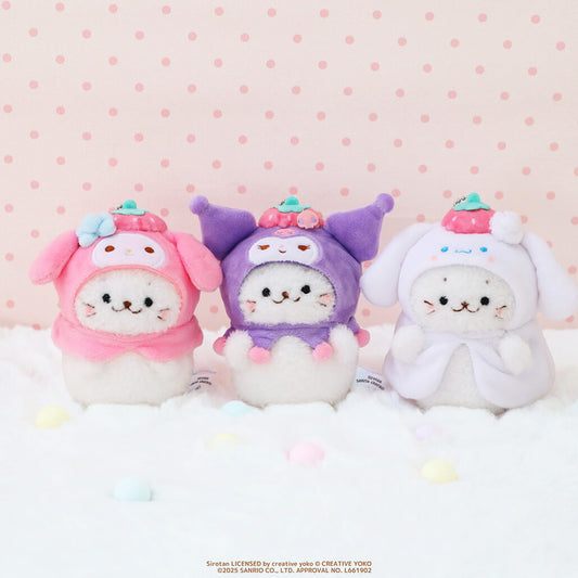 Sirotan x SANRIO | My Melody Plush Keychain Mascot Holder Bag Charm W110 x H120 x D70mm (Store Limited Strawberry)