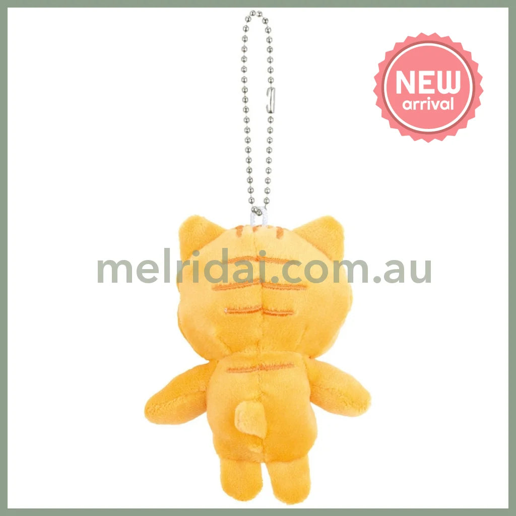 SKATER | Cat Plush Keychain with ball chain Mascot Holder 75×50×160mm (Orange)