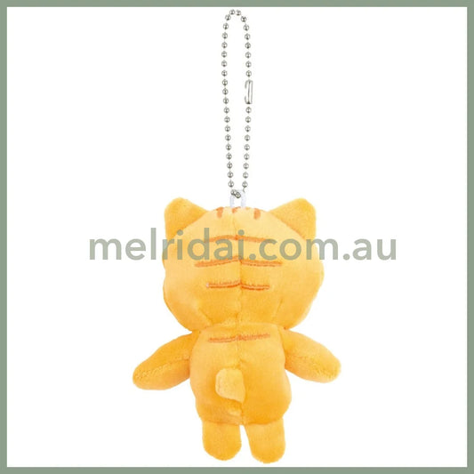 SKATER | Cat Plush Keychain with ball chain Mascot Holder 75×50×160mm (Orange)