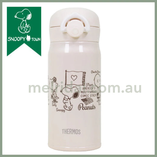 Snoopy X Thermos | Stainless Bottle 350Ml (All Friends) 史努比 膳魔师合作款 保温杯 乳白色