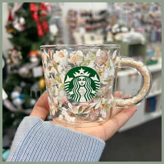 Starbucks Japan | Sakura 2024 Glass Mug Heat Resistant Shell Handle 355Ml 日本星巴克 樱花季