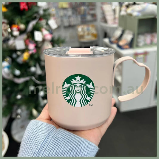 Starbucks Japan | Sakura 2024 Stainless Steel Mug Petal Handle 355Ml 日本星巴克 樱花季 不锈钢保温杯/桌面马克杯/爱心手柄/有盖