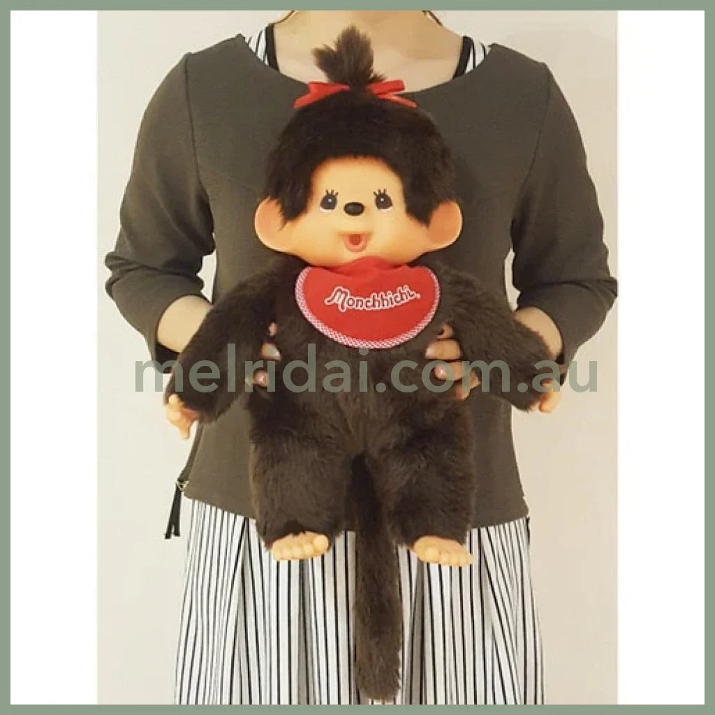 【Store Only】Monchhichi | Premium Stand Plush Toy Plush Doll L 450×340×130mm (Brown Girl)