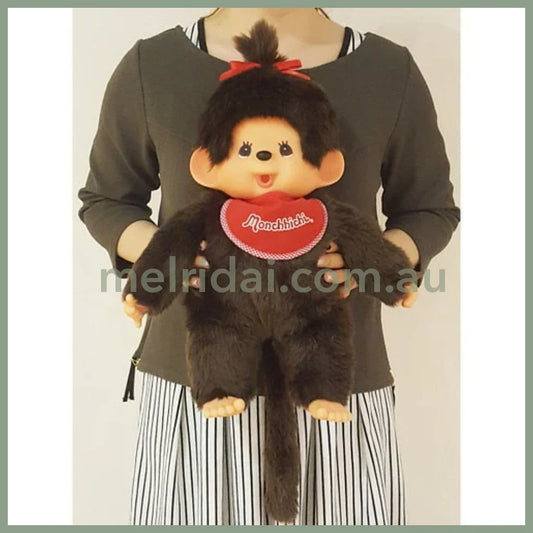 【Store Only】Monchhichi | Premium Stand Plush Toy Plush Doll L 450×340×130mm (Brown Girl)