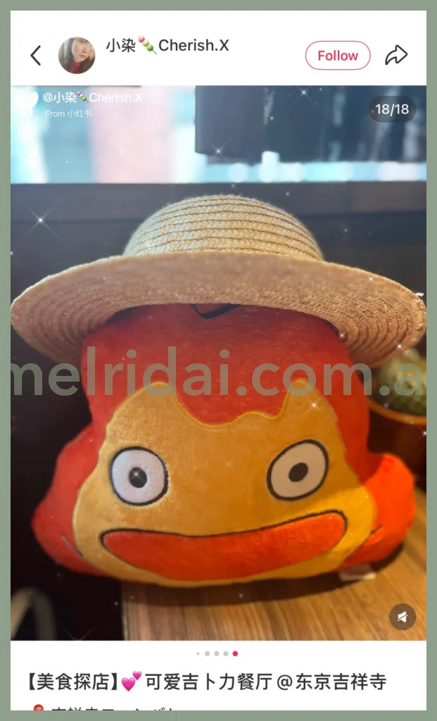 Studio Ghibli | Howl’s Moving Castle Calcifer Cushion Plush W350×H305mm