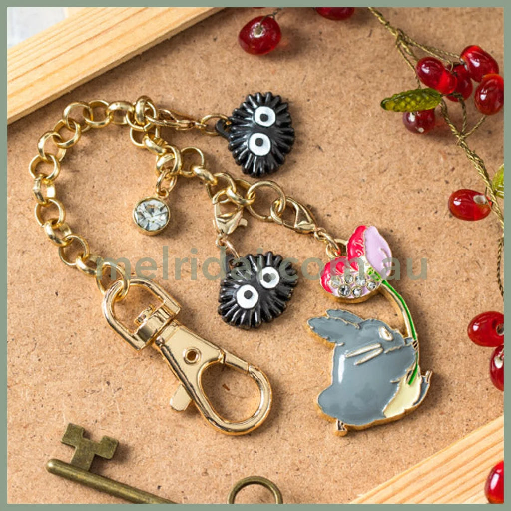 Studio Ghibli|My Neighbor Totoro Charm Chain My 19×2.2×0.3Cm 宫崎骏 吉卜力 龙猫金属挂件/挂链/钥匙链 Big & Flower