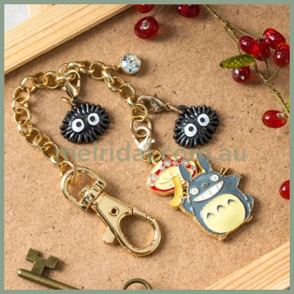 Studio Ghibli|My Neighbor Totoro Charm Chain My 19×2.2×0.3Cm 宫崎骏 吉卜力 龙猫金属挂件/挂链/钥匙链 Big & Mushroom