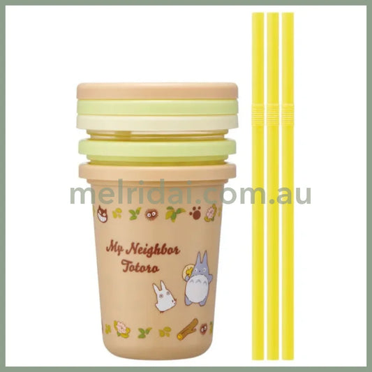 Studio Ghibli | My Neighbor Totoro Tumbler Set 3 Pcs With Straw (Cat Bus) 230Ml