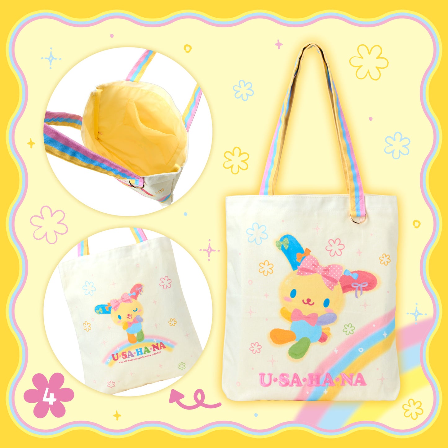 SANRIO | Usahana Tote Bag 350×45×380mm (Always Loved)