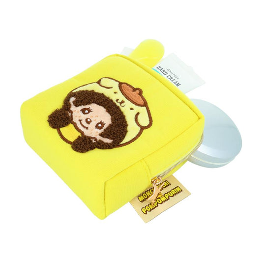 Monchhichi × Sanrio | Monchhichi-kun & Pompompurin Embroidery Mini Pouch 115x120x50mm