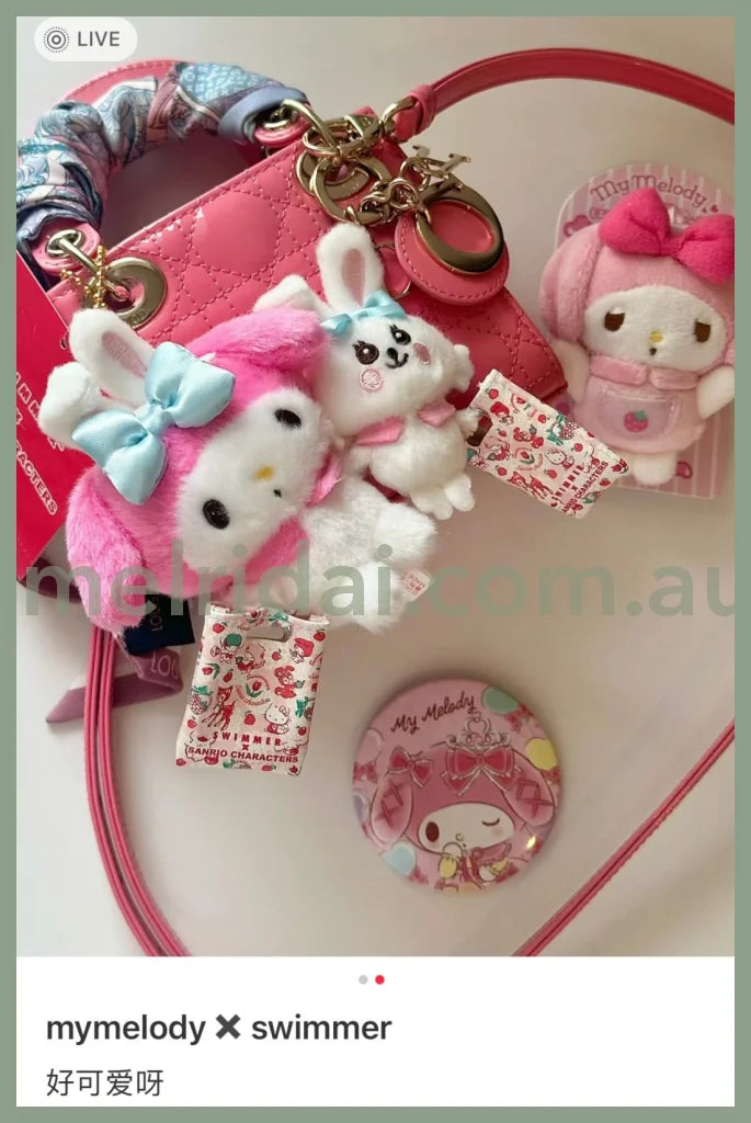 Swimmer X Sanrio | Mascot Holder Keychain 10.5×4.5×11Cm 日本三丽鸥