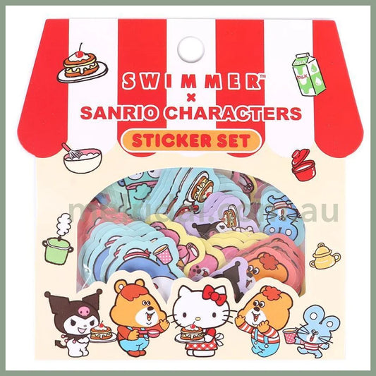 Swimmer X Sanrio | Sticker Set 80Pieces 日本三丽鸥 人物大集合 纸质造型贴纸 16种*5枚 (Swimmer联名款)