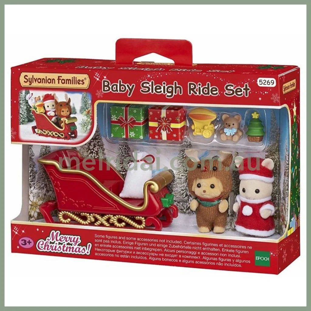 【Limit 1/Customer】Sylvanian Families | Baby Sleigh Ride Set Christmas (Milk Rabbit & Poodle)