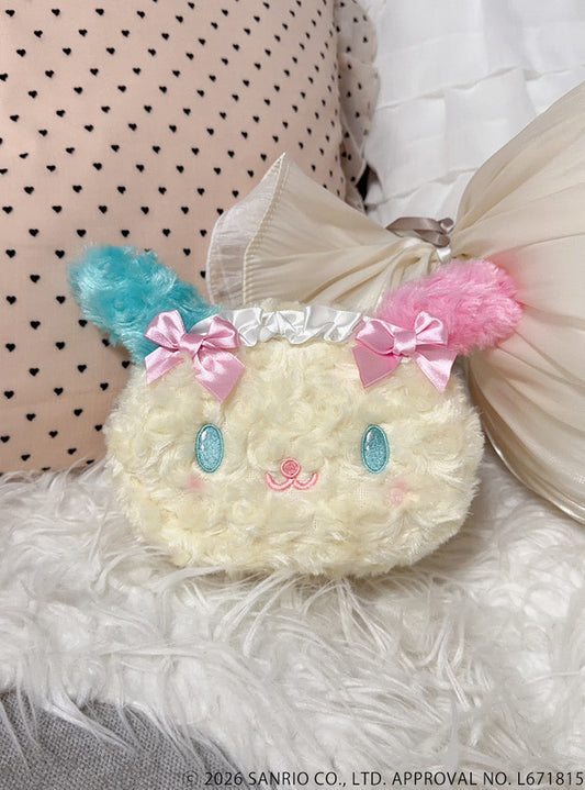 SANRIO | Usahana Curly Fur Head Dress Face Pouch 120x180x60mm