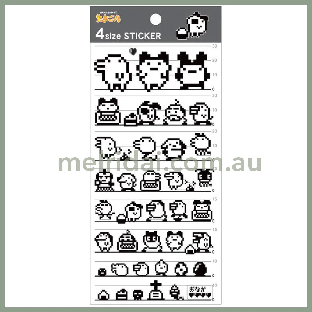 Tamagotchi | Picture Book 4 Size Sticker Set (Black and White)