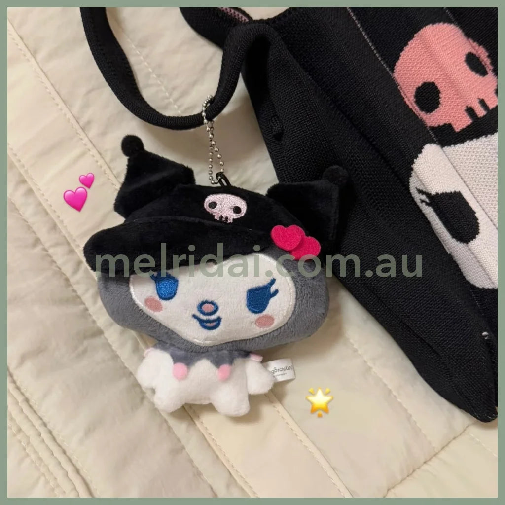 Tamagotchi x Sanrio | Melodytchi x Kuromi Ball Chain Keychain Mascot Holder Bag Charm 100mm Approx.