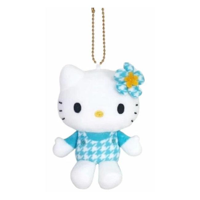 SANRIO | Hello Kitty Houndstooth BU Mascot Holder Plush Keychain 10cm Approx. (50th Anniversary)