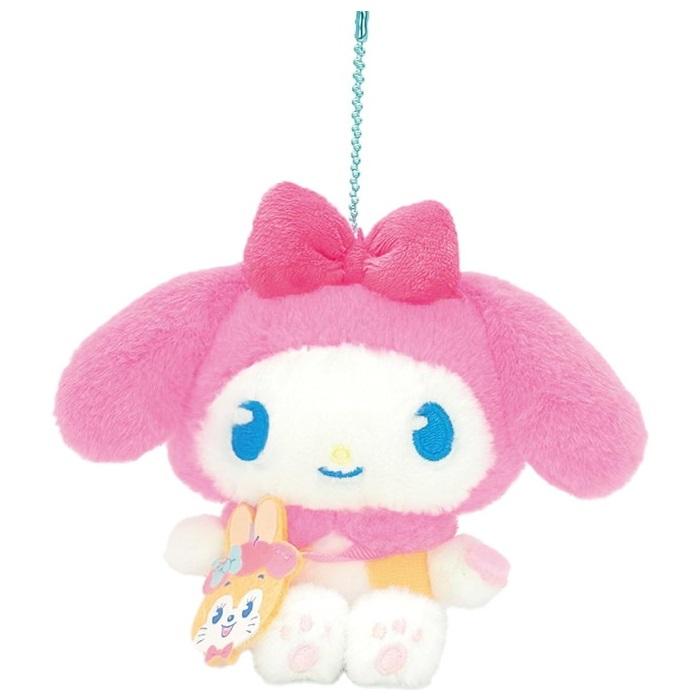 SANRIO | My Melody Mascot Holder Bag Charm Plush Keychain 125×150×80mm (Retro Japanese Candy Kuppy Ramune)