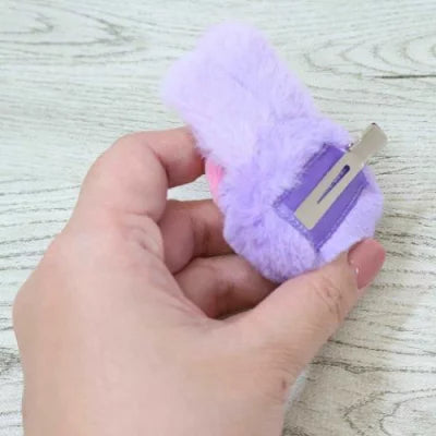 Shinako 475 x Monchhichi | Plush Hair Clip 80x73x25mm (Purple Harajuku Style)
