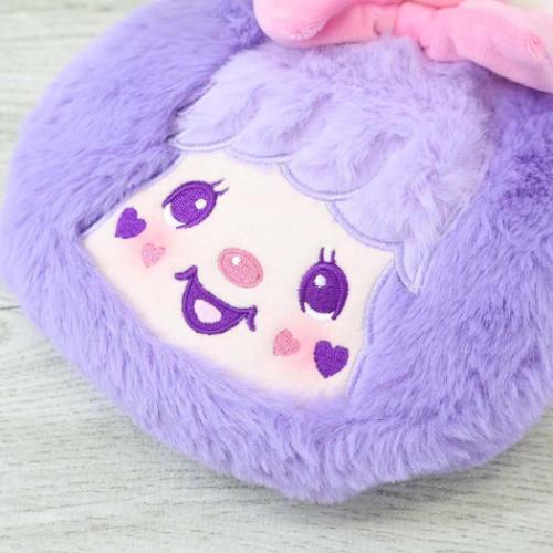 Shinako 475 x Monchhichi | Plush Pochette Shoulder Bag Crossbody Bag 235x216x36mm (Purple Harajuku Style)