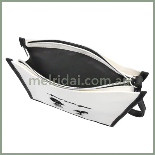 Usj | Peanuts Embroidery Bag W21.5Cm×H18Cm 大阪环球影城 史努比 帆布刺绣收纳包/手拿包