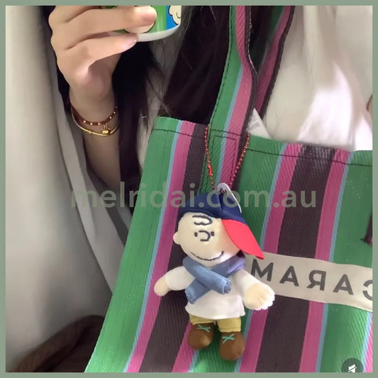 USJ | PEANUTS Snoopy Charlie Brown Plush Keychain Bag Charm W10.3cm×H12.4cm×D3.9cm
