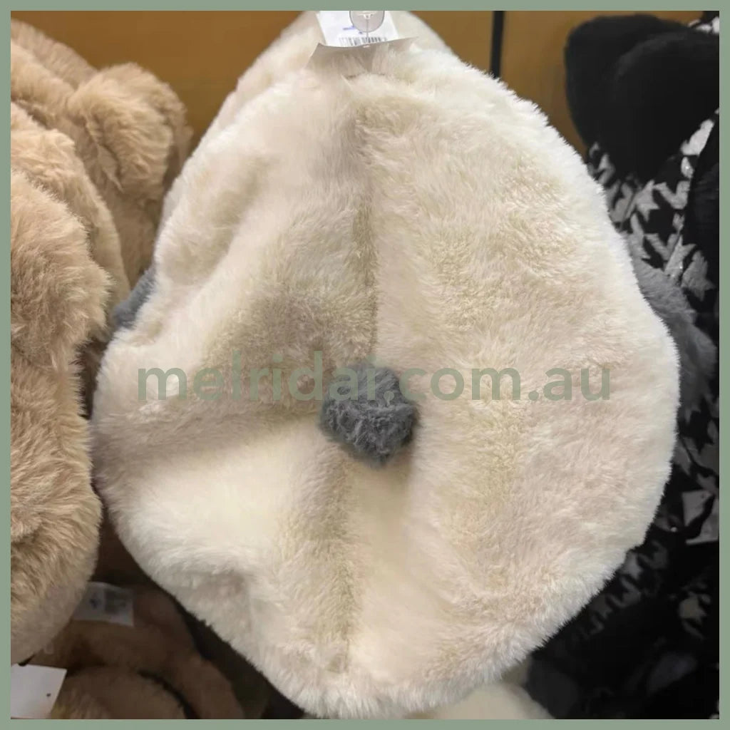 Usj|Peanuts Snoopy Fluffy Beret Hat 大阪环球影城 史努比 毛绒贝雷帽/大耳帽 头围可调节