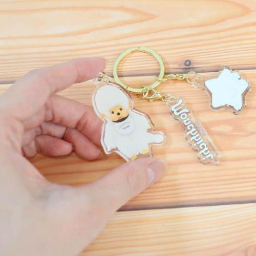 MONCHHICHI | Triple Acrylic Keychain Vol. 2 Keyring 33x52x3mm (COLORS White)