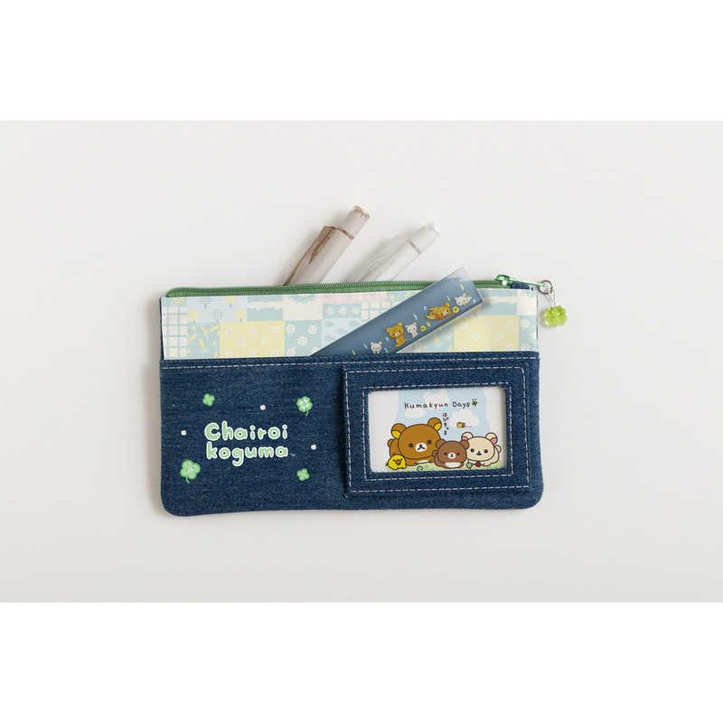 SAN-X | Rilakkuma Denim Pen Pouch Pen Case 115×195×10mm (Chairoikoguma's Kumakyun Days)