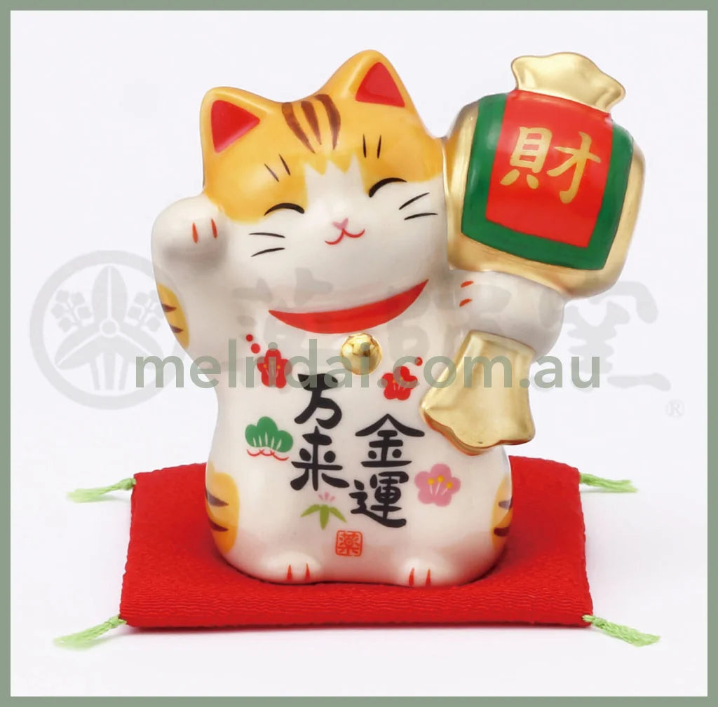 Yakushigama | Maneki-Neko Lucky Cat 8.5Cm 药师窑 招财猫陶瓷摆件 2 - 7864