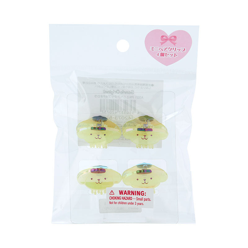 Sanrio | Mini Hair Clip (Set Of 4 Pieces) 日本三丽鸥 大脸极光炫彩发抓/4个入 布丁狗Pom Pom Purin