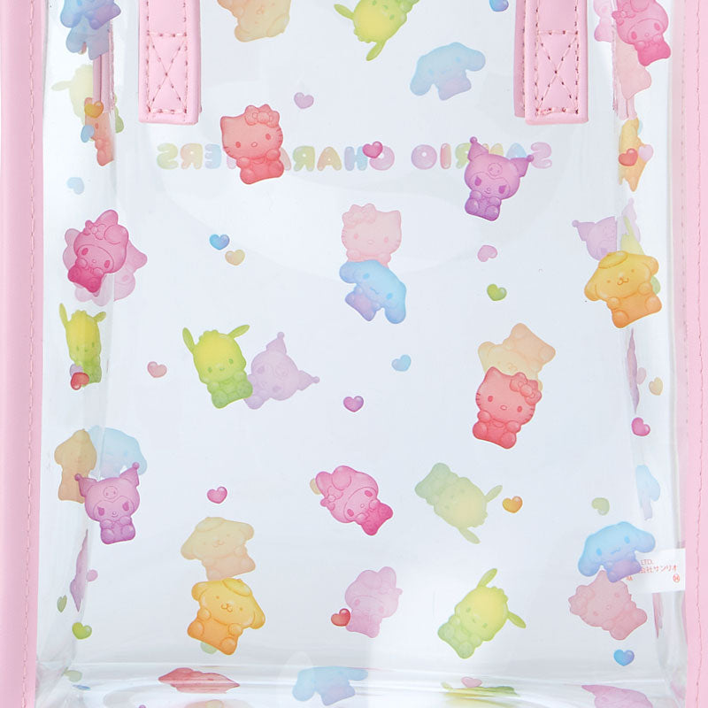 Sanrio | Shoulder Equipped Clear Tote Bag 2Way 18×6×20Cm (Gummy Candy) 日本三丽鸥 2种背法托特包/斜挎包/透明小包(软糖风)