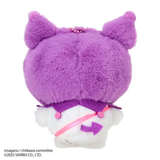 SANRIO x CHIIKAWA | Kuromi Momonga Mascot Holder Bag Charm Plush Keychain 10×6×12.5cm