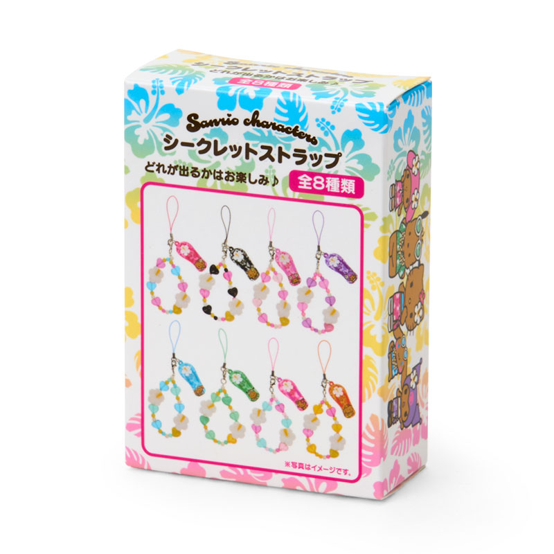 【Limite 3 / customer】SANRIO | Secret Tanned Phone Charm Keychain Sandal Charm Blind Box 5.4×2.5×7.8cm (Endless Summer