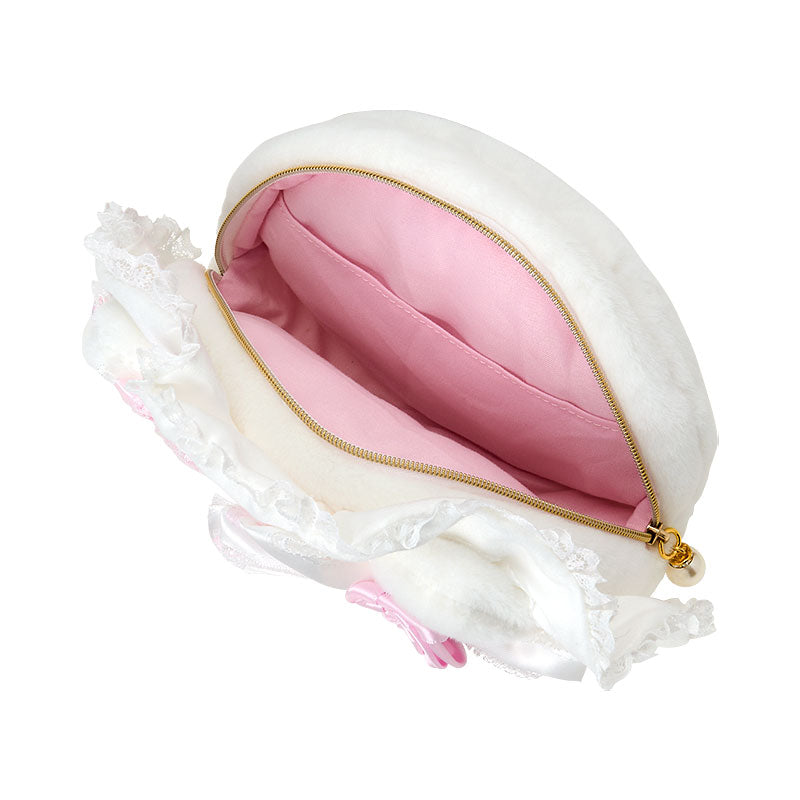 SANRIO | Hello Kitty Face-shaped Pouch 240×80×150mm (White Frill Design)