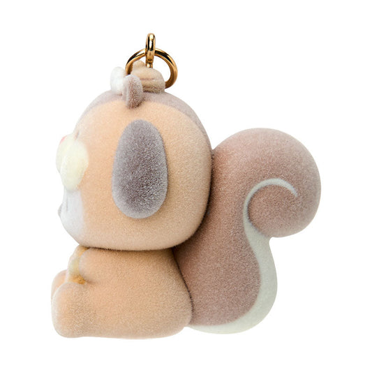 SANRIO | Pochacco Dangling Fluffy Tail Flocked Mascot Keychain 55×30×30mm (Fluffy Squirrel)