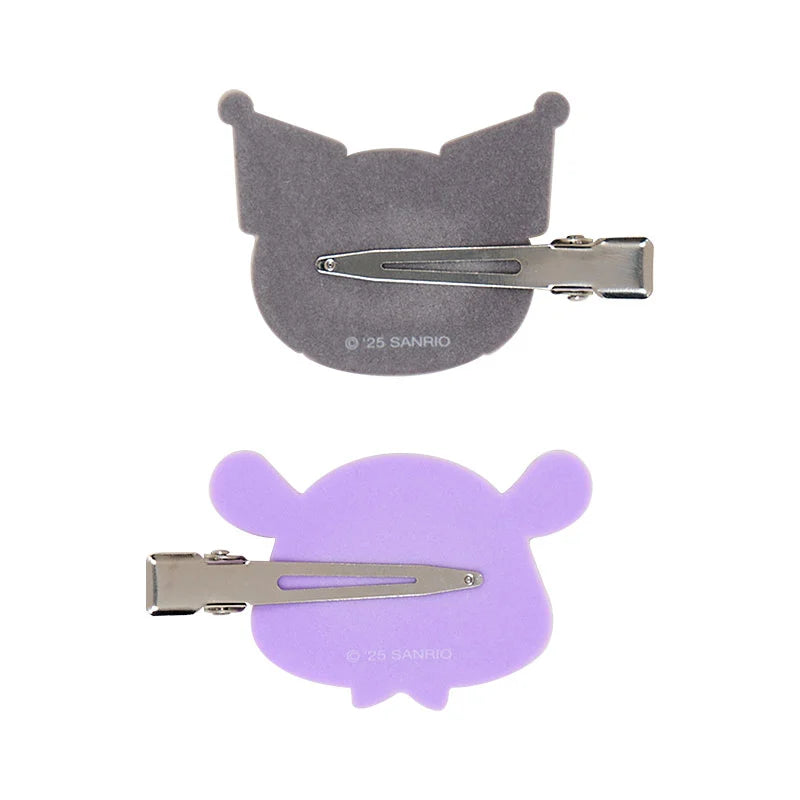 SANRIO | Kuromi & Baku Flocked Bangs Clip Set Hair Clip Set 60×11×38mm